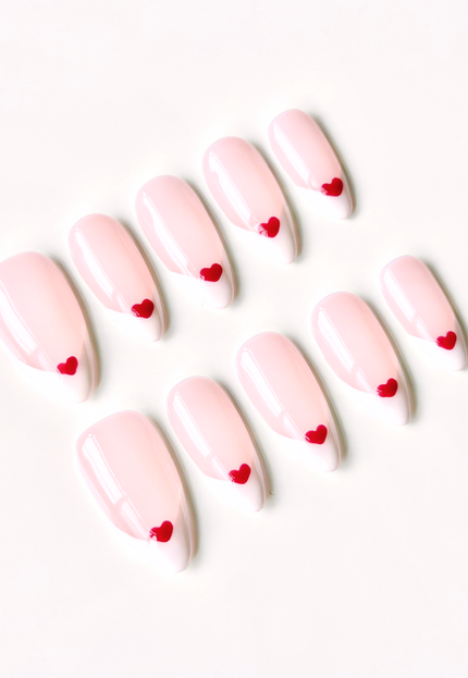 Sweetheart French Tip Press On Nails