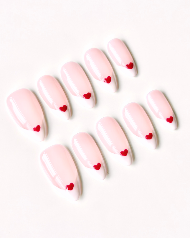 Sweetheart French Tip Press On Nails