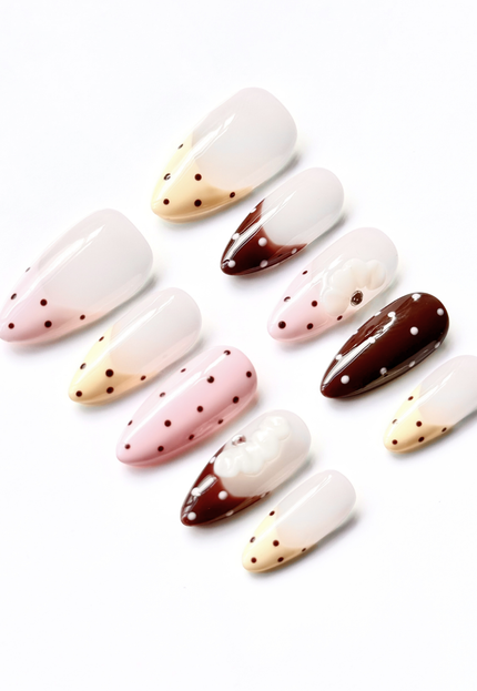 Neapolitan Dots Press On Nails