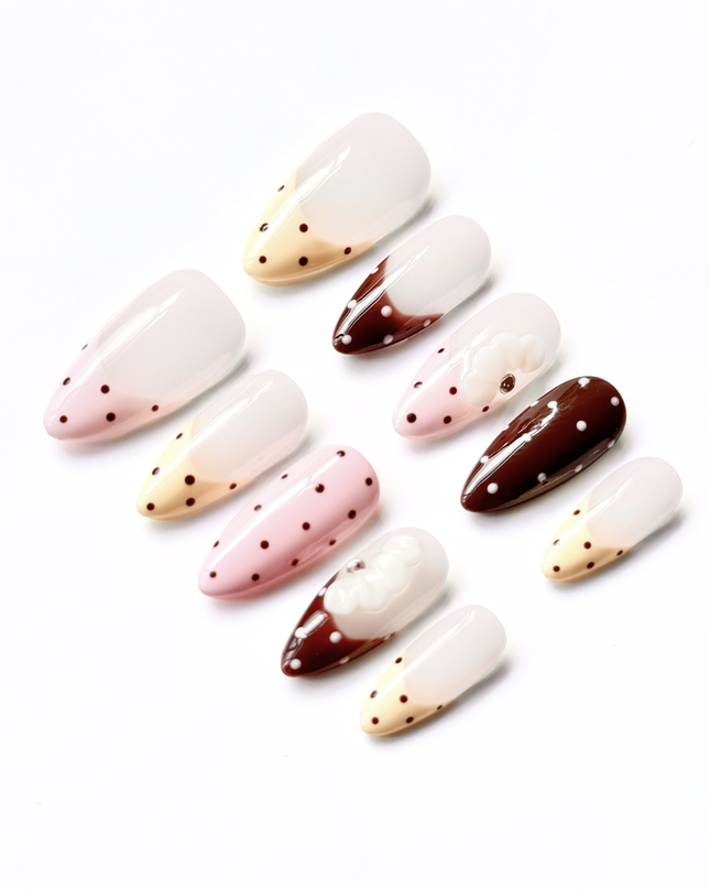 Neapolitan Dots Press On Nails
