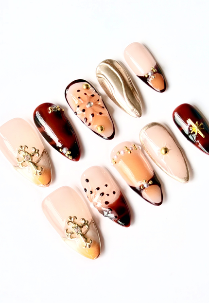 Orange Spring Press On Nails