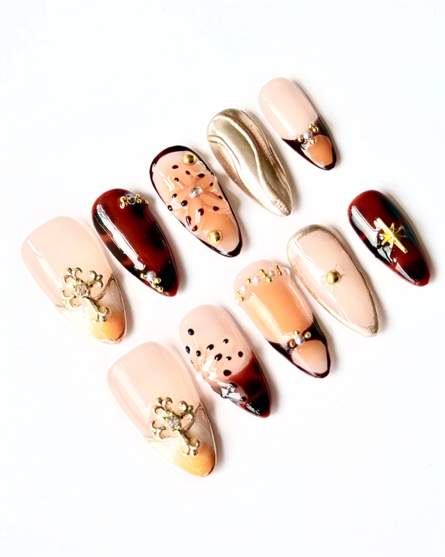 Orange Spring Press On Nails