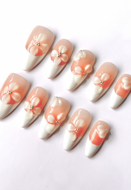 Coral Petal Press On Nails