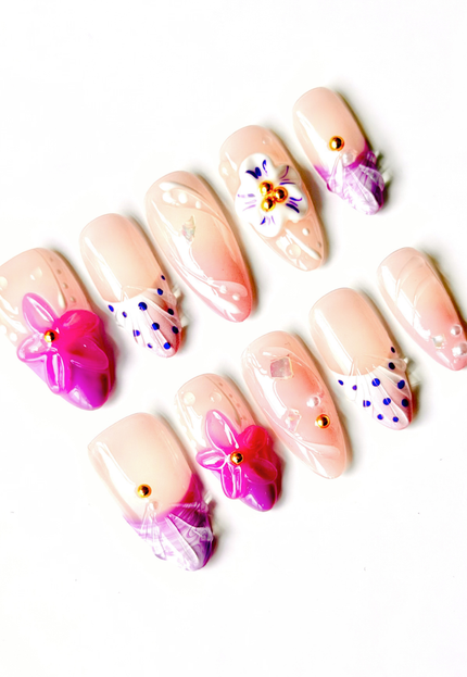 Pink Almond Press On Nails