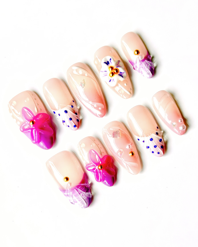 Pink Almond Press On Nails