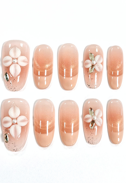 Nude Blossom Press On Nails