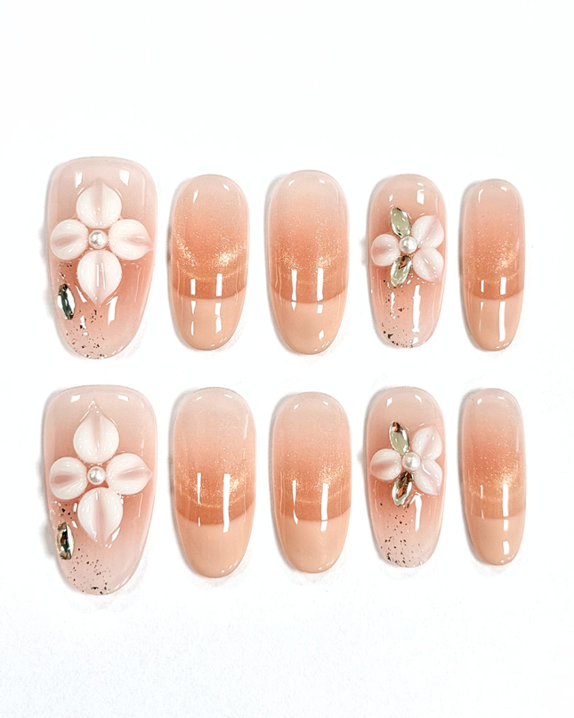 Nude Blossom Press On Nails