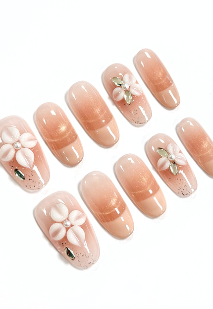 Nude Blossom Press On Nails