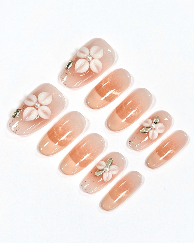 Nude Blossom Press On Nails