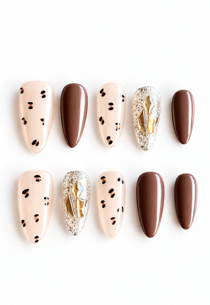 Cat-Eye Leopard Press On Nails