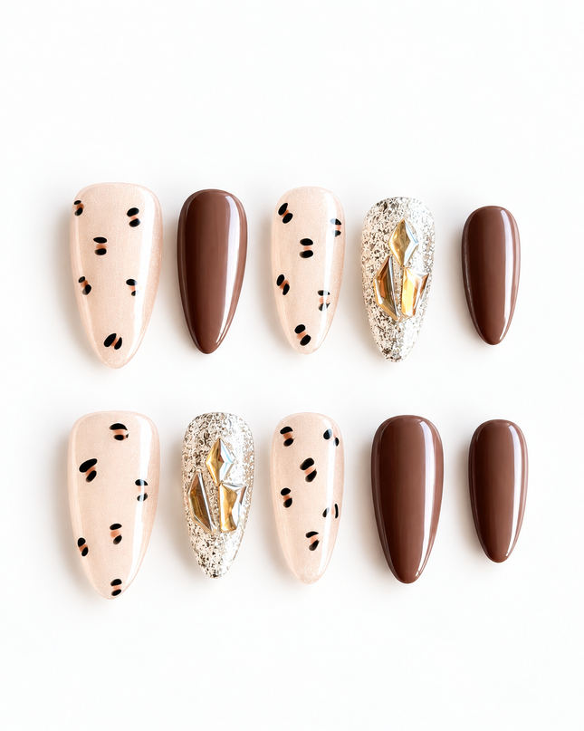 Cat-Eye Leopard Press On Nails