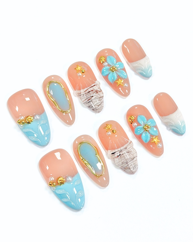 Seashell Sorbet Press On Nails