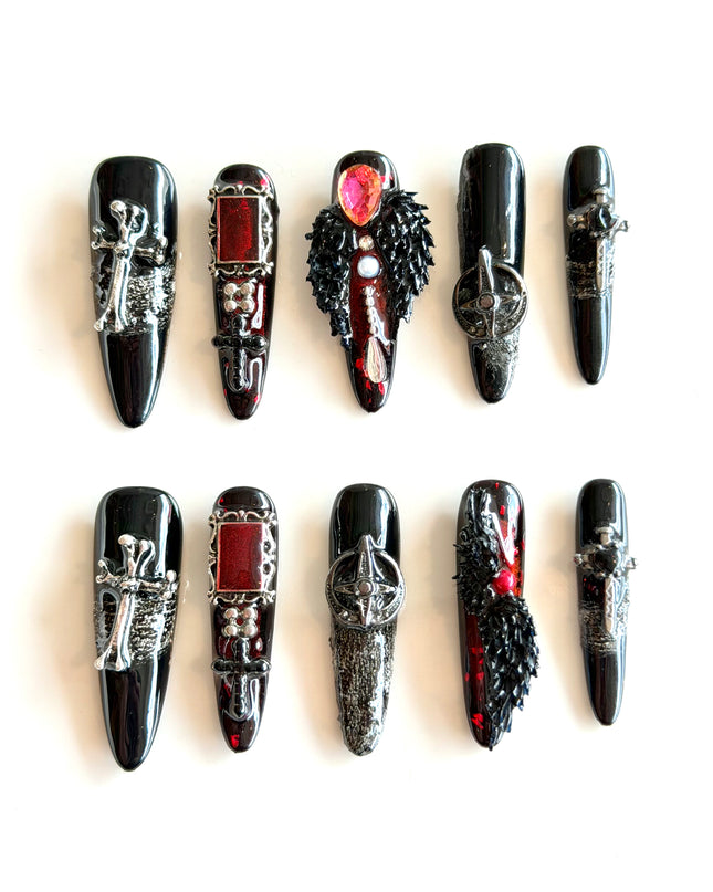 Gothic Mayhem 3D Press On Nails