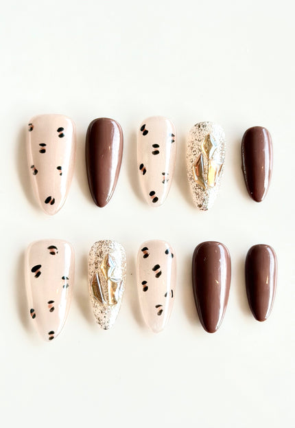 Cat-Eye Leopard Press On Nails
