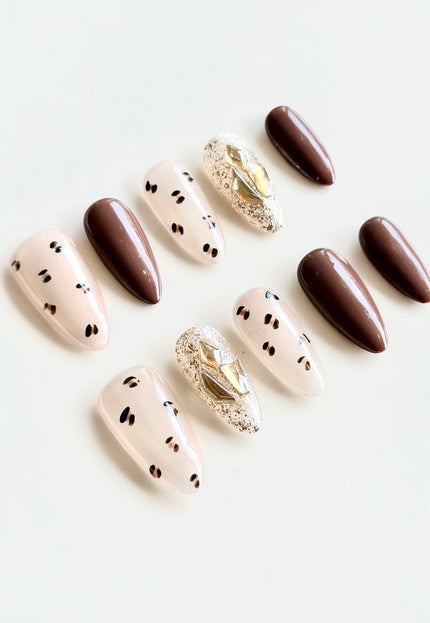 Cat-Eye Leopard Press On Nails