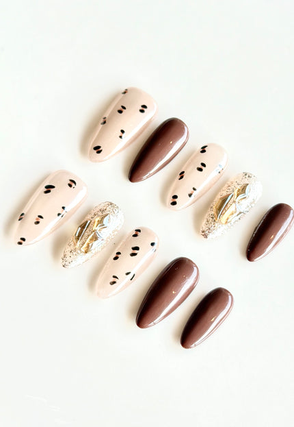 Cat-Eye Leopard Press On Nails