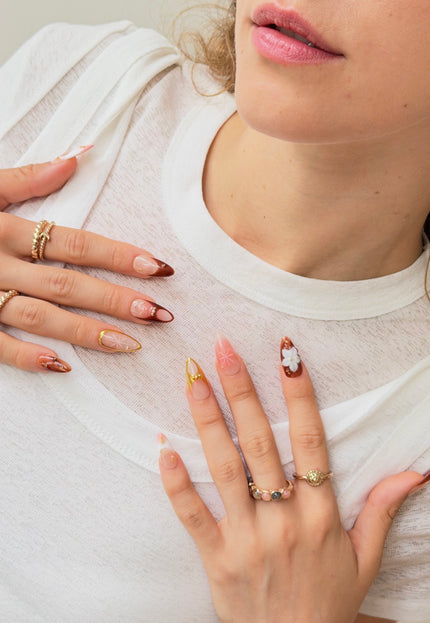 Golden Maple Bloom Press On Nails