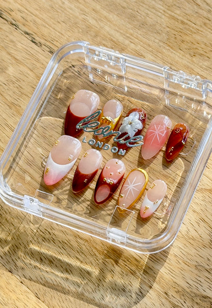 Golden Maple Bloom Press On Nails