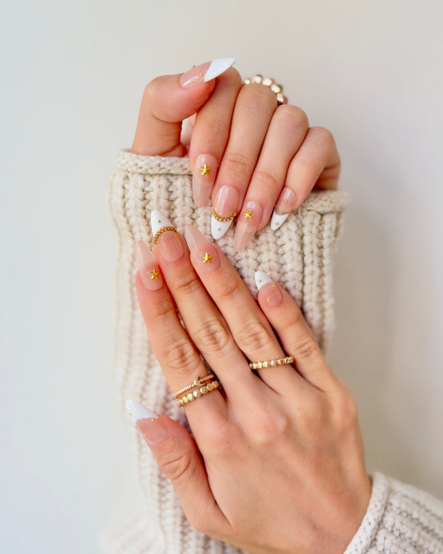 Golden Starlet French Press On Nails
