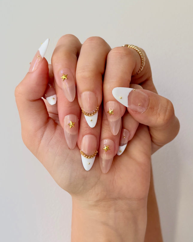 Golden Starlet French Press On Nails