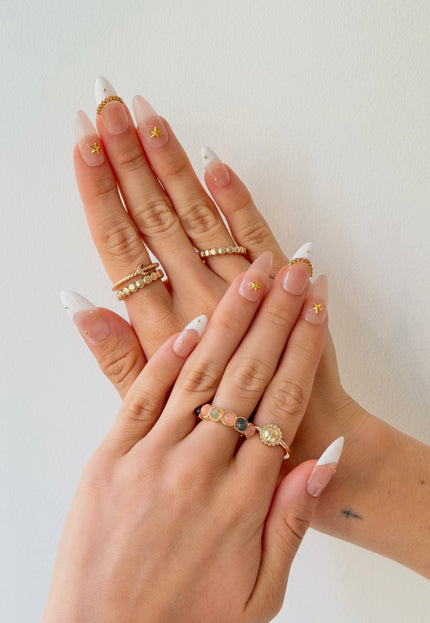 Golden Starlet French Press On Nails