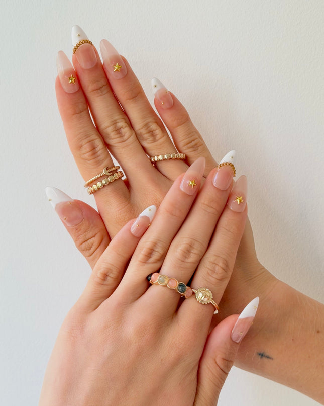 Golden Starlet French Press On Nails