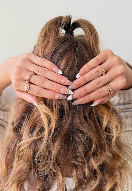 Golden Starlet French Press On Nails