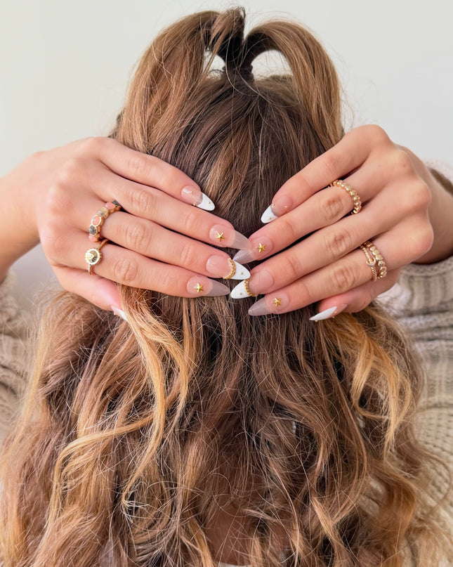 Golden Starlet French Press On Nails