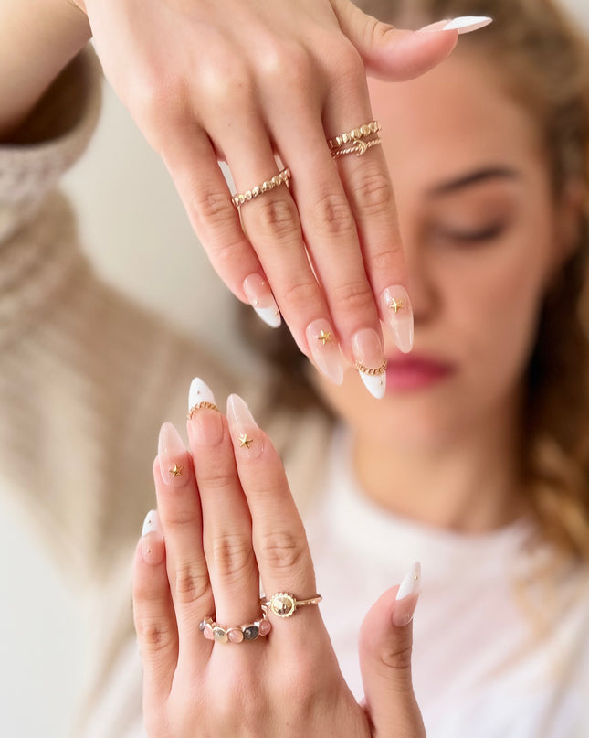 Golden Starlet French Press On Nails