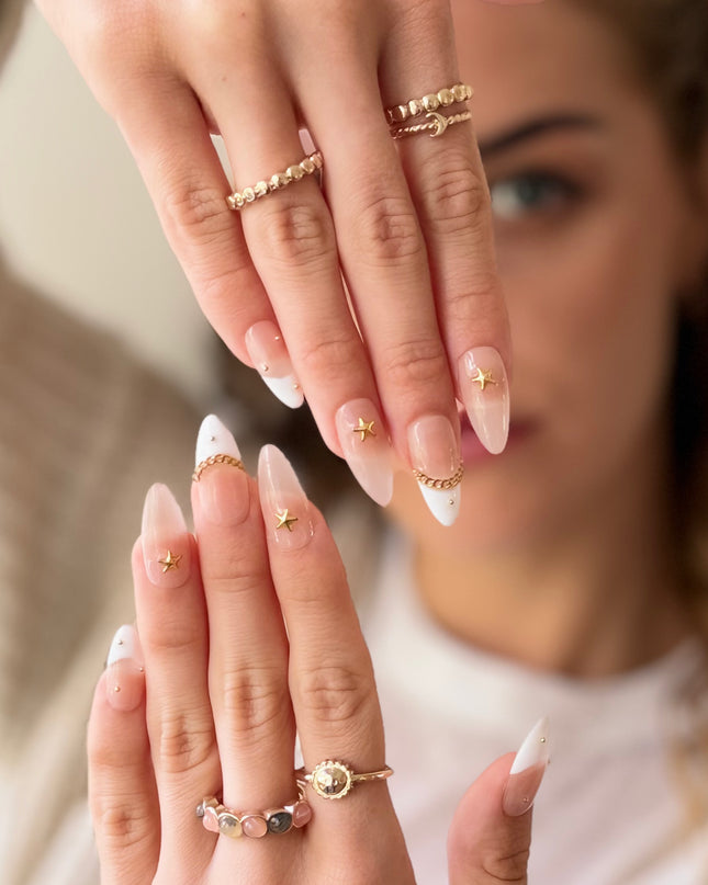 Golden Starlet French Press On Nails