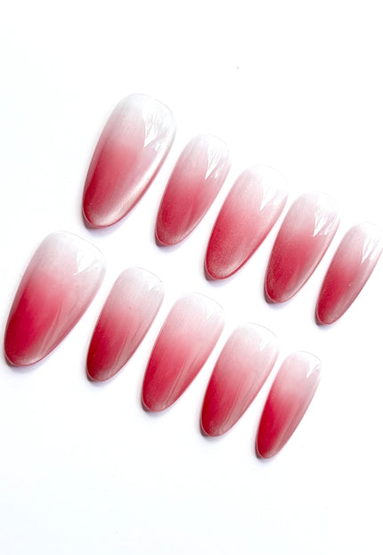 Pink Ombre Almond Press On Nails