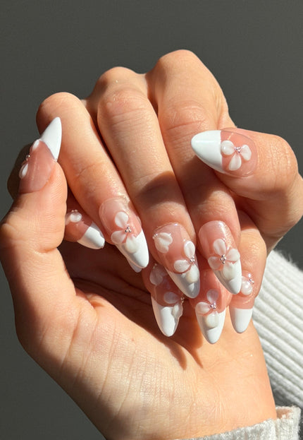 Coral Petal Press On Nails