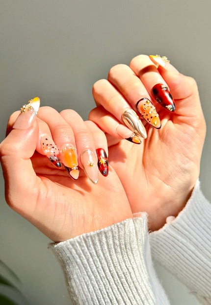 Orange Spring Press On Nails