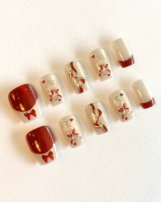 Red Heart Press on Nails