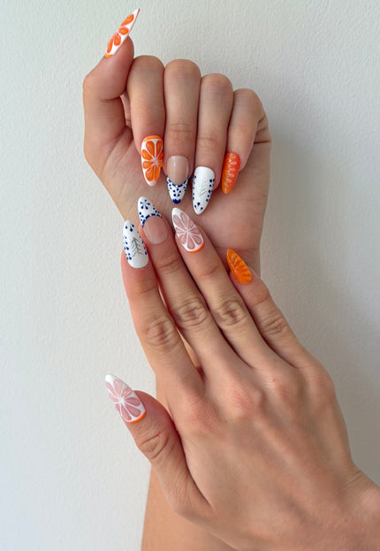 Greek Citrus Press On Nails