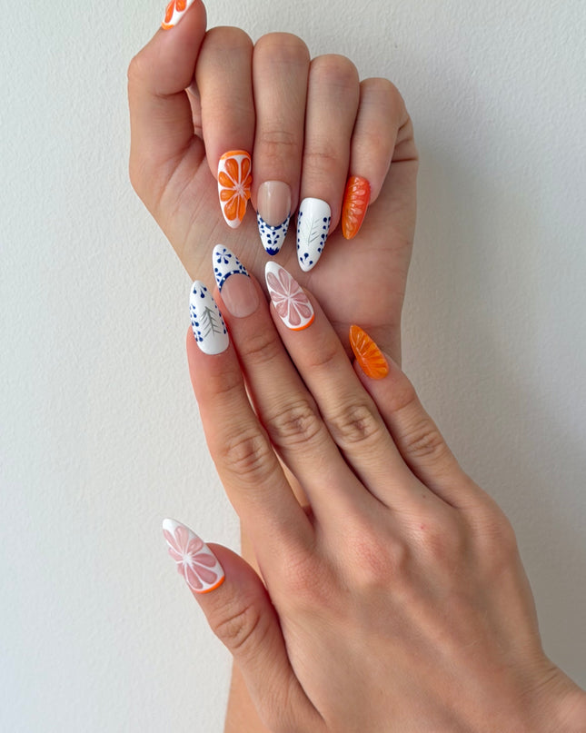 Greek Citrus Press On Nails