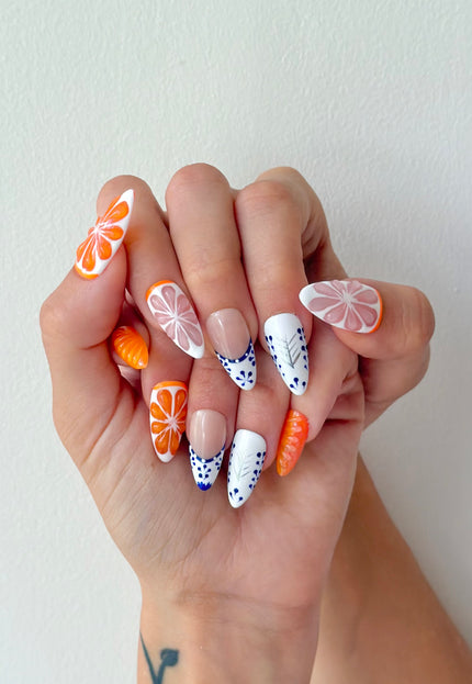 Greek Citrus Press On Nails