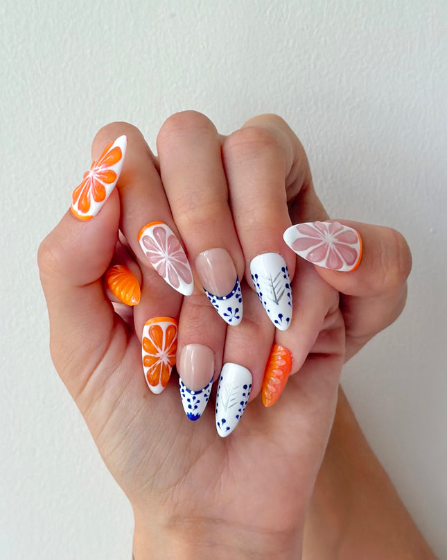 Greek Citrus Press On Nails