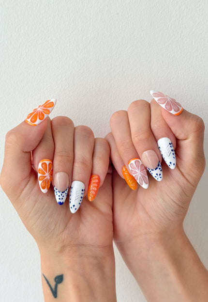 Greek Citrus Press On Nails