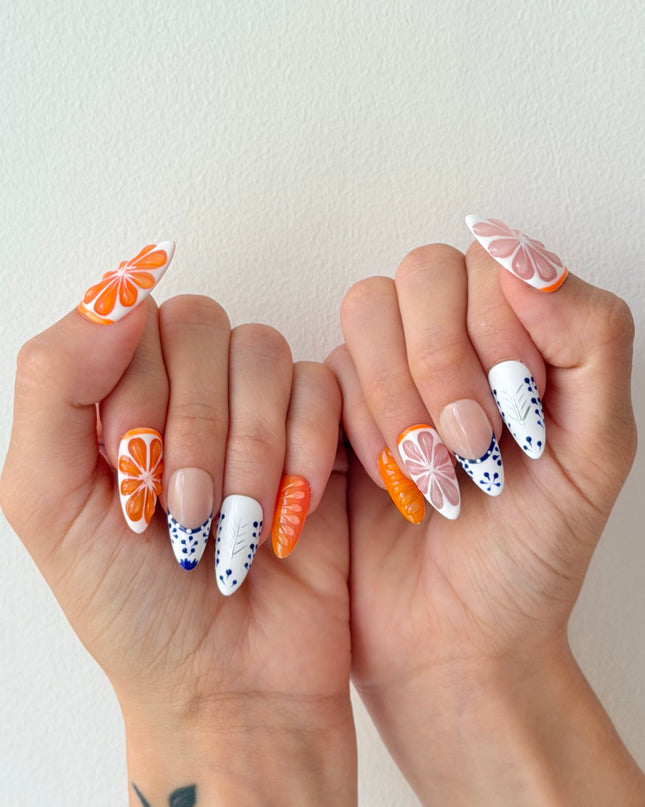 Greek Citrus Press On Nails