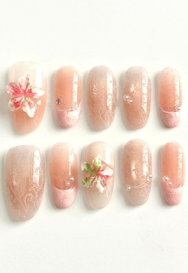 Blush Lily Press On Nails