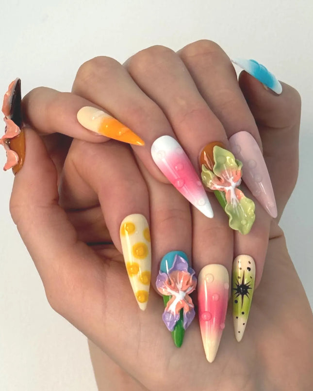 Tropical 3D Press On Nails