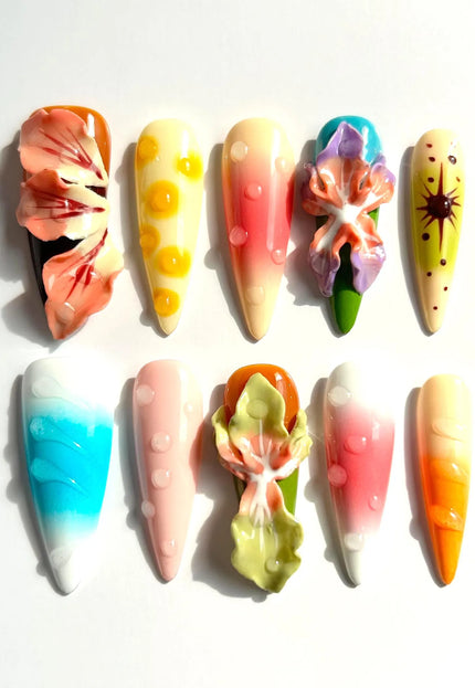 Tropical 3D Press On Nails