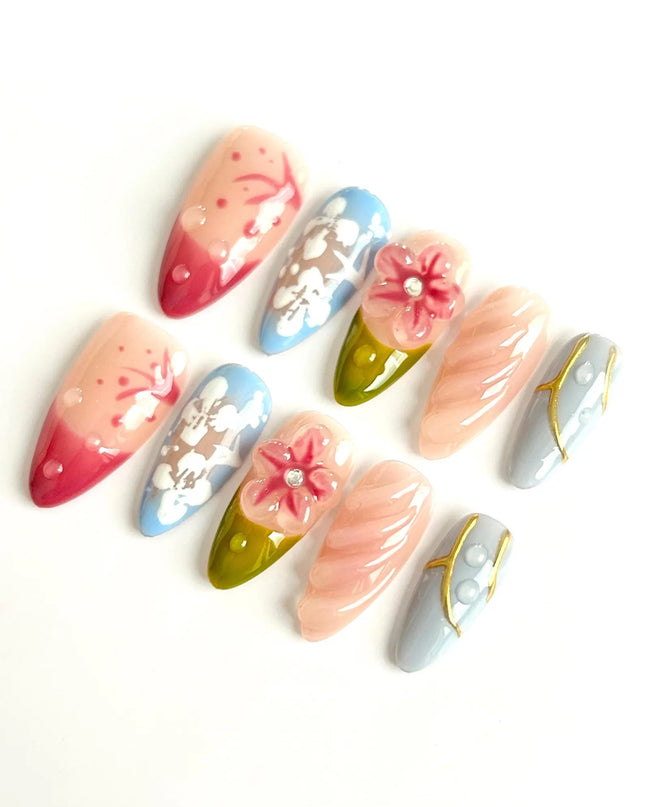 Whimsical Bloom Press-On Nails