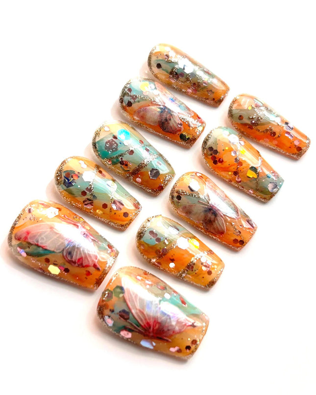 Butterfly Mosaic Press-On Nails