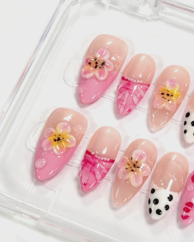 Pink Picnic Pop Press On Nails