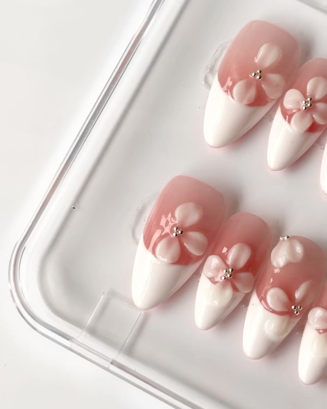 Coral Petal Press On Nails