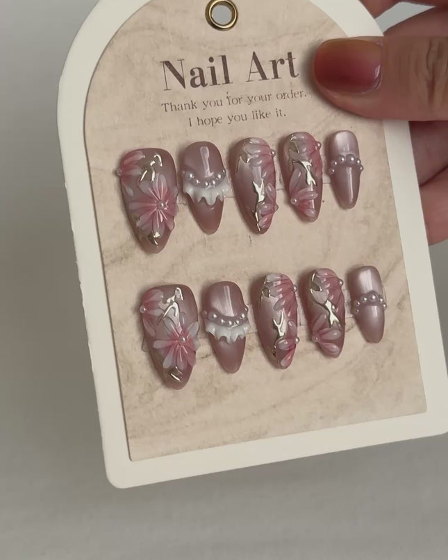 Blush Floral Press-On Nails