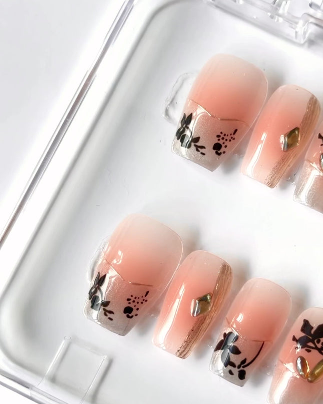 Peach Blossom Press On Nails