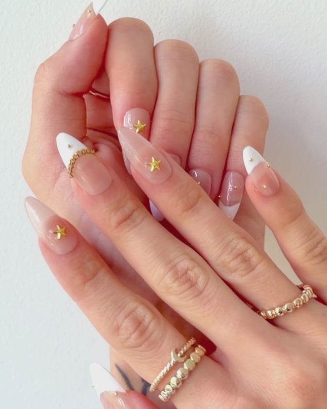 Golden Starlet French Press On Nails